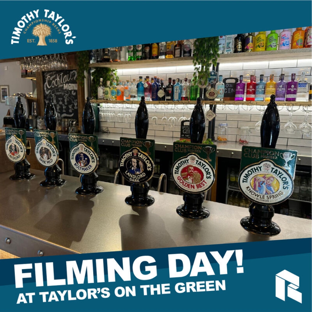 Filming at Taylor’s on the Green for Timothy Taylor’s Brewery